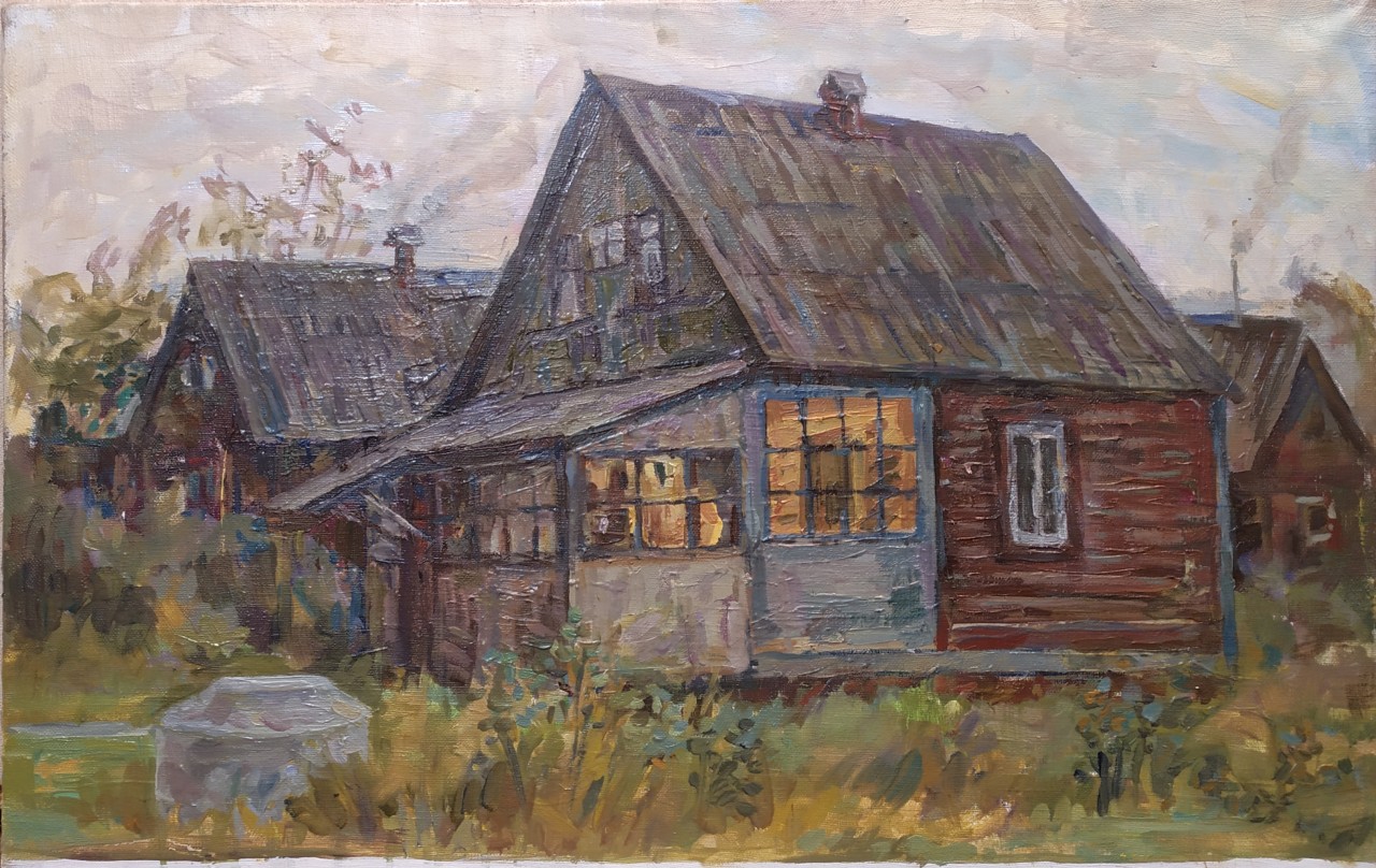 В деревне. Вечереет. 