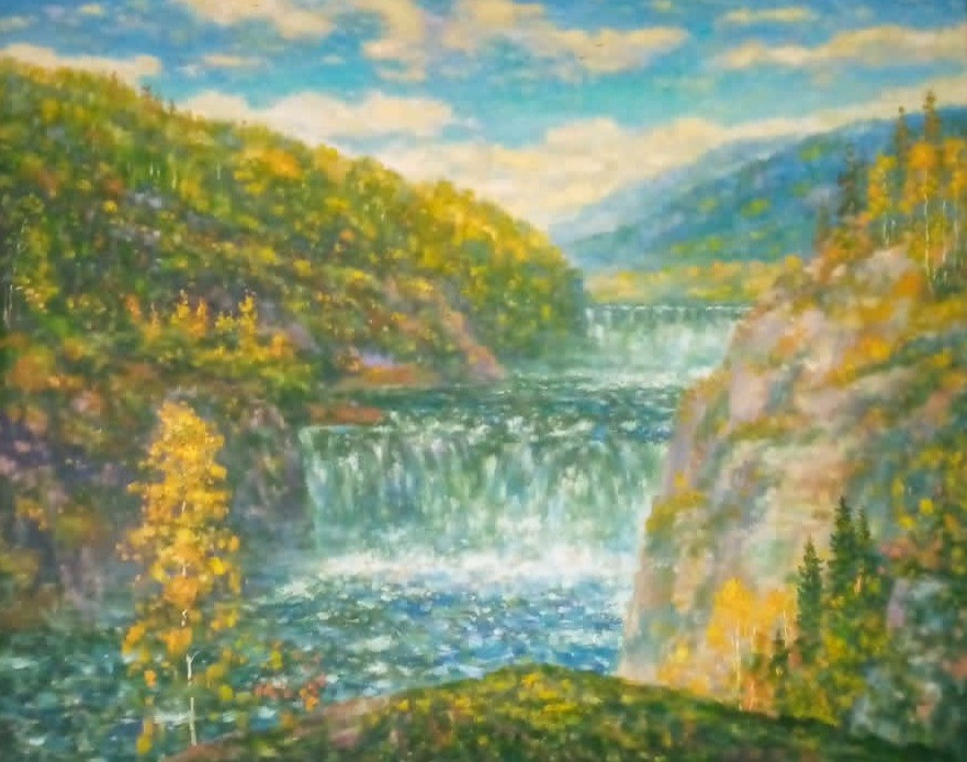 Водопад в горах
