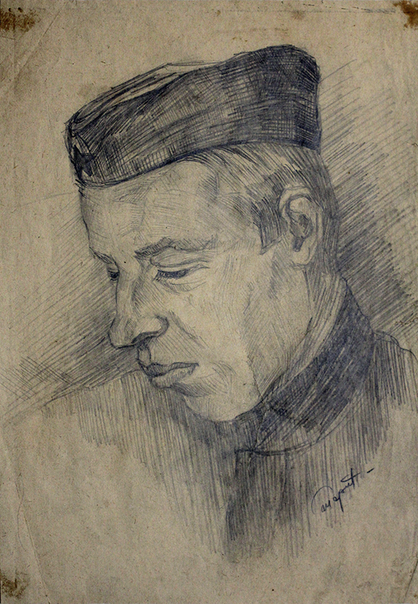 Военные рисунки моего отца, Ивана Горина. "Рядовой Разгонов"