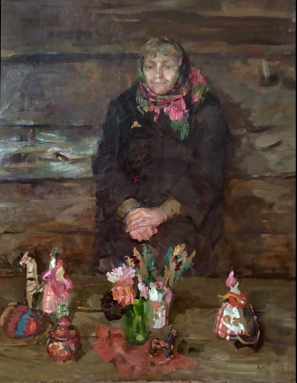 Баба с игрушками