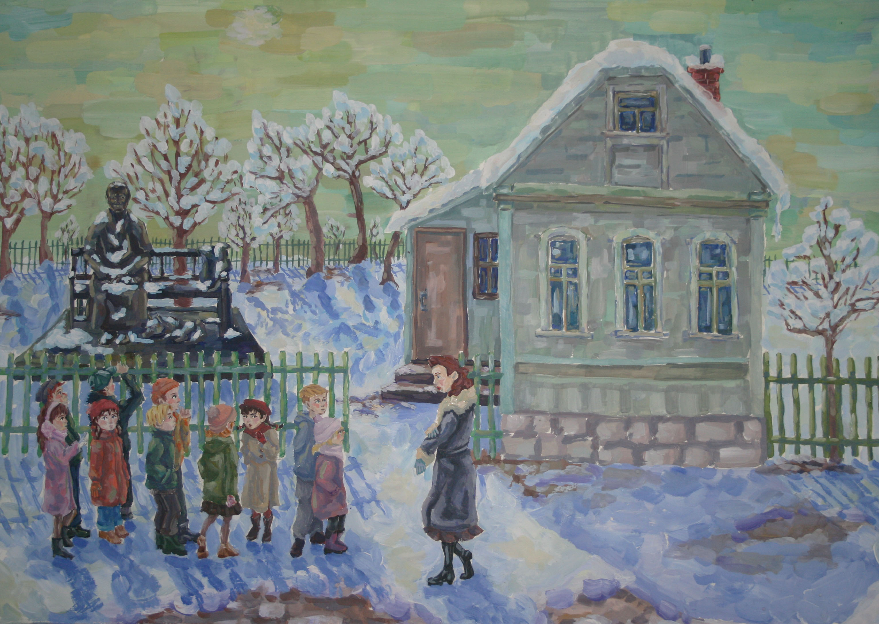 У дома-музея Ю.А. Гагарина
