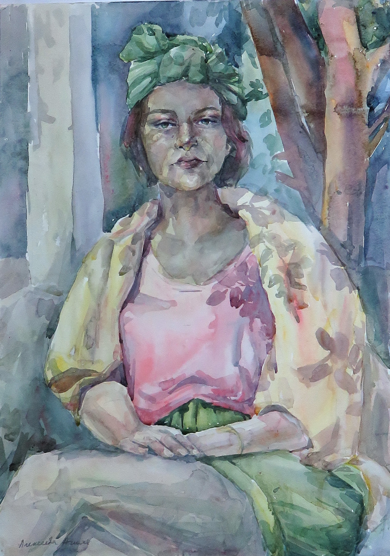 Портрет. Солнечный день , 2019 г, бум. акв.,58х41