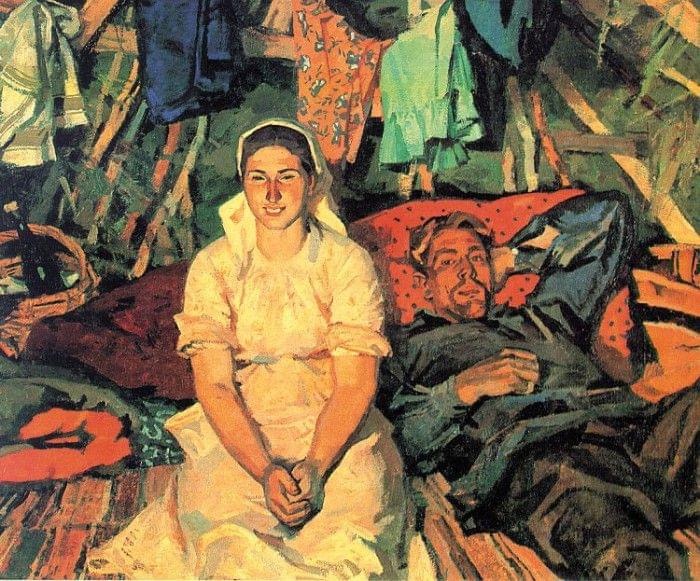 "На покосе. В шалаше"